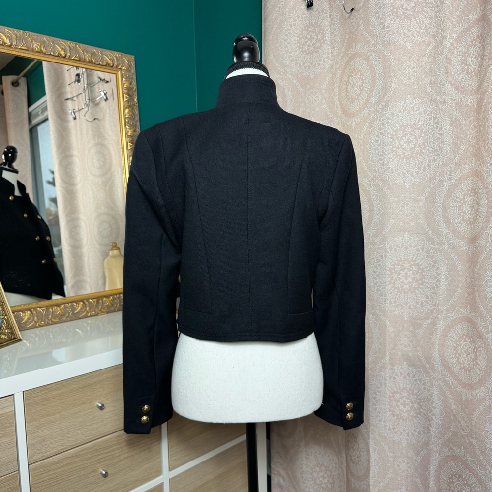 Juicy Couture Y2K 2009 Black Military Style Wool Double Breasted Jacket Sz M - Picture 4 of 14